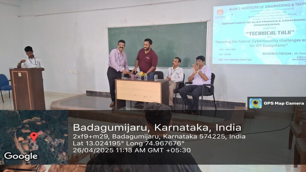 Welcome and bouquet on stage at technical talk